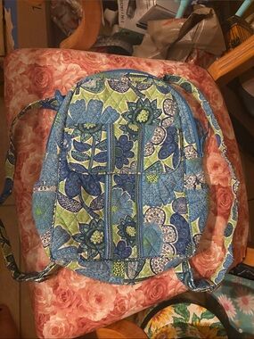 Vera Bradley Blue & Green Quilted Floral Backpack